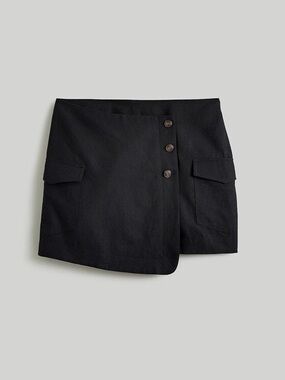Madewell Black Button-Trim Cargo Skort